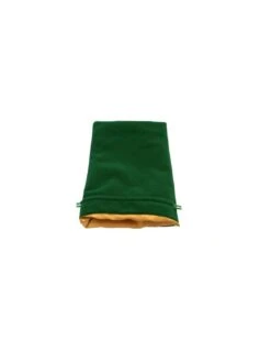Green Velvet Dice Bag With Gold Satin Lining 6x8